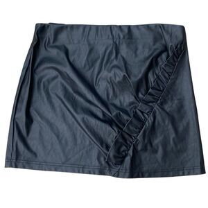 New Like An Angel Black Faux Leather Pencil Mini Skirt Plus Size 2X 38”